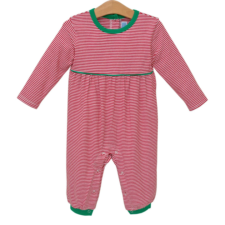 Bennett Romper Red/Green stripe