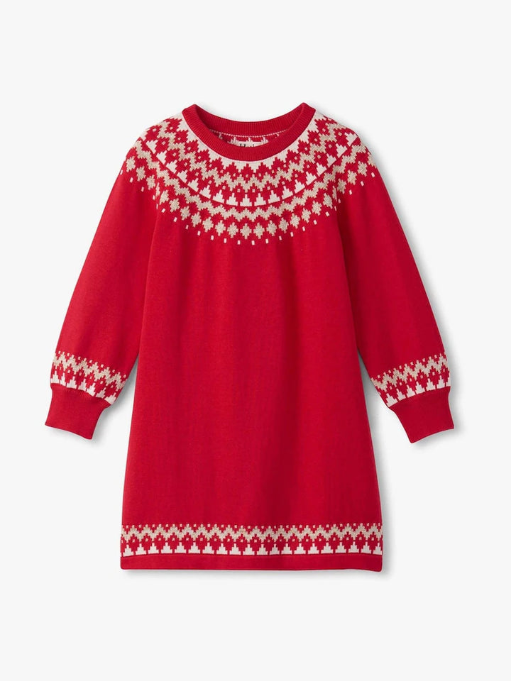 Holiday Fair Isle Swing Sweater Dress
