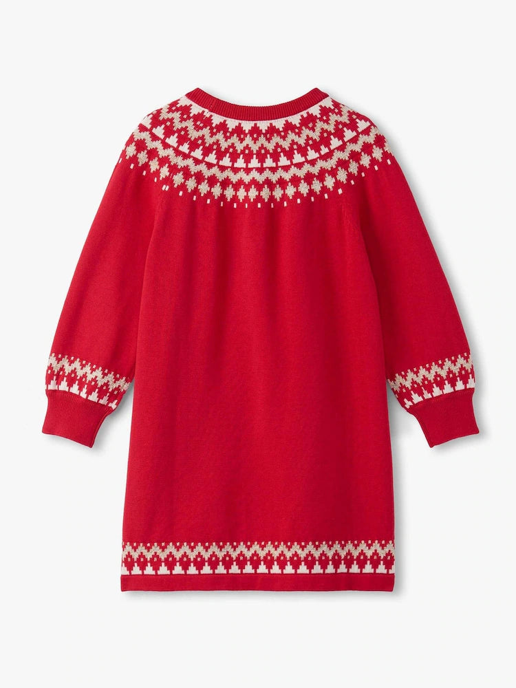 Holiday Fair Isle Swing Sweater Dress