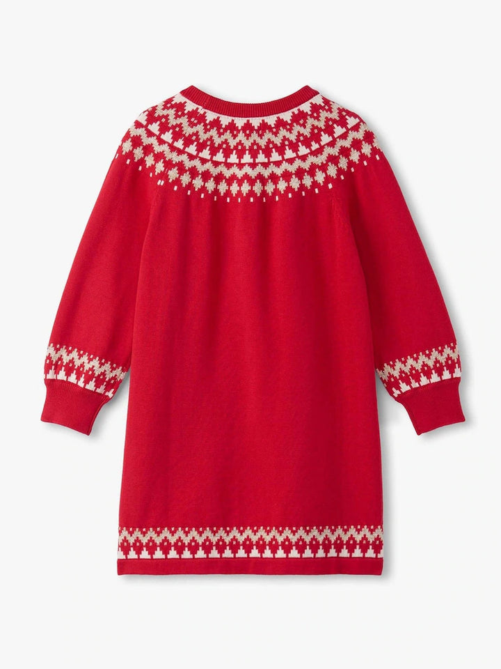 Holiday Fair Isle Swing Sweater Dress