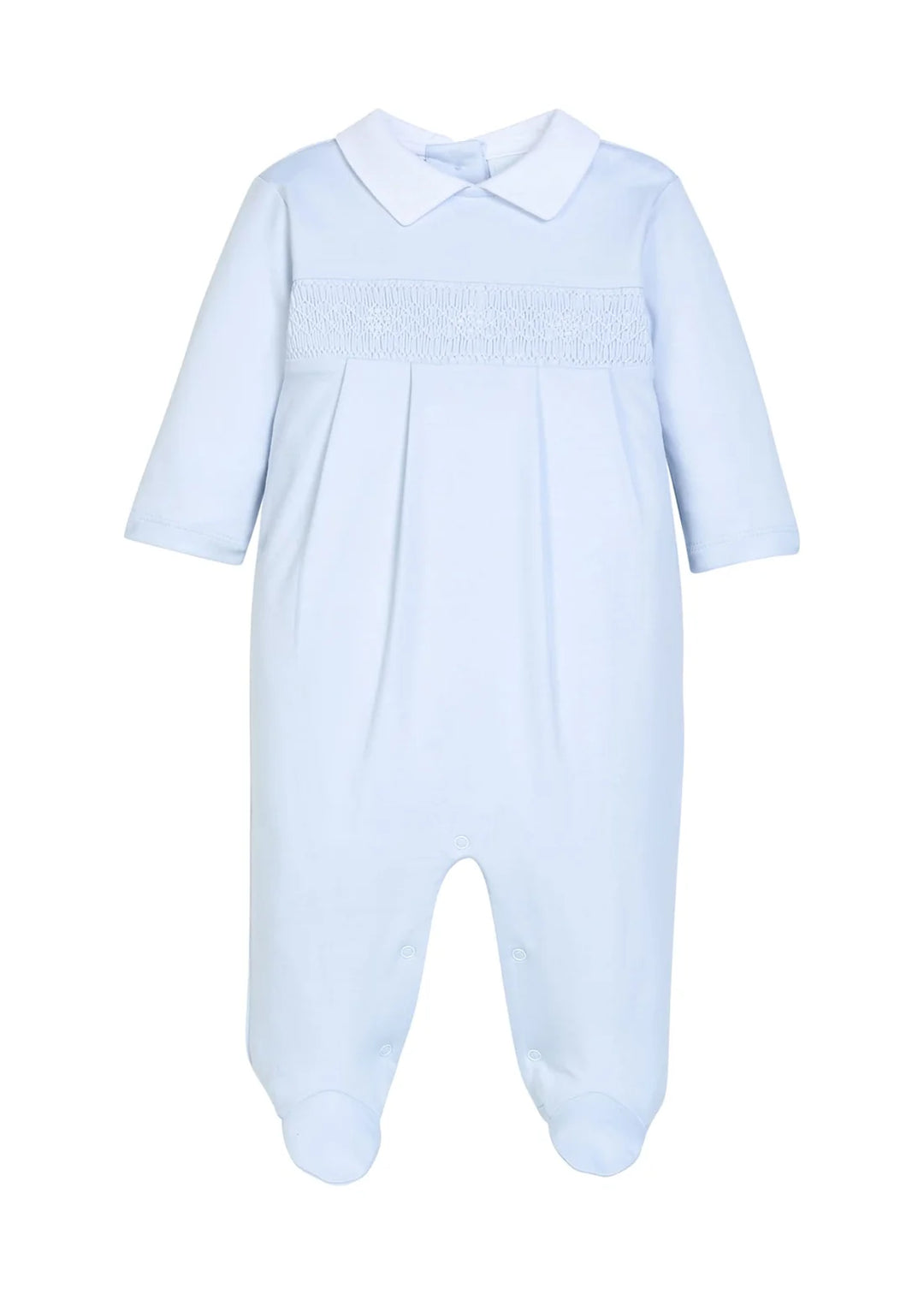 Welcome Home Smocked Footie - Blue