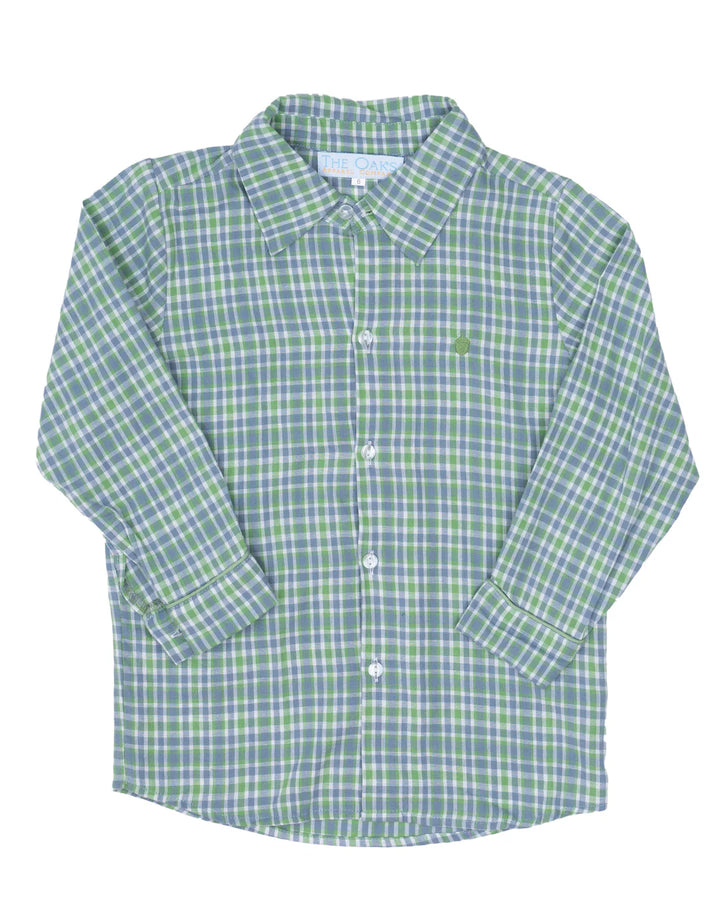 William Bluegrass Plaid Oxford Shirt