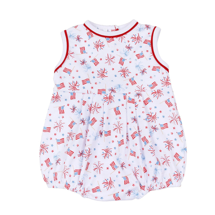 A Sparkly Fourth Print Sleeveless Bubble