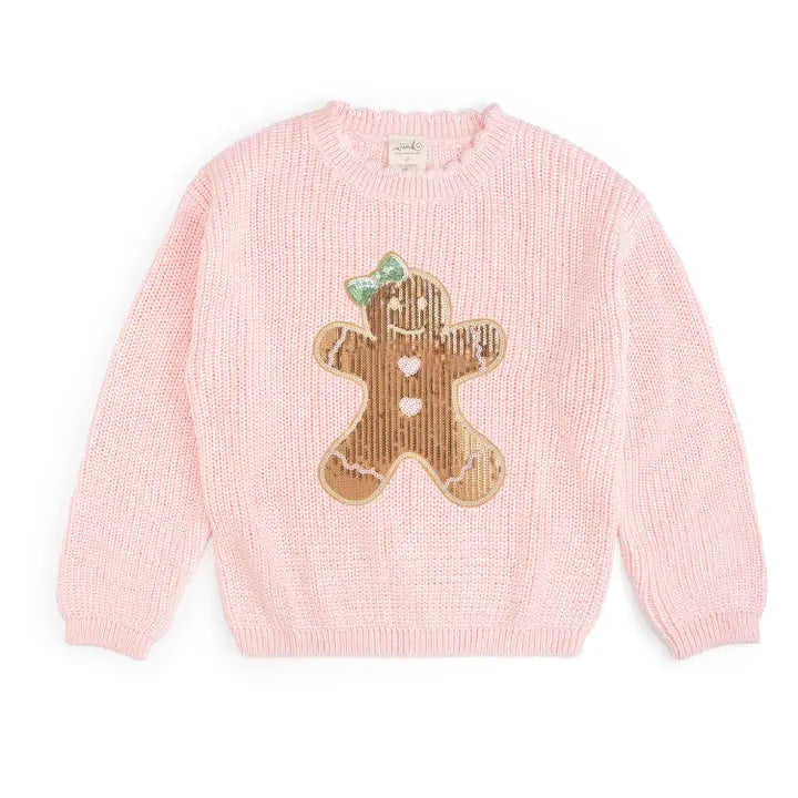 Gingerbread Sequin Patch Christmas Sweater