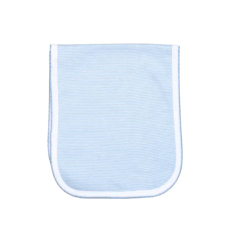 Blue Stripes Pima Burping Pad Blue Trim