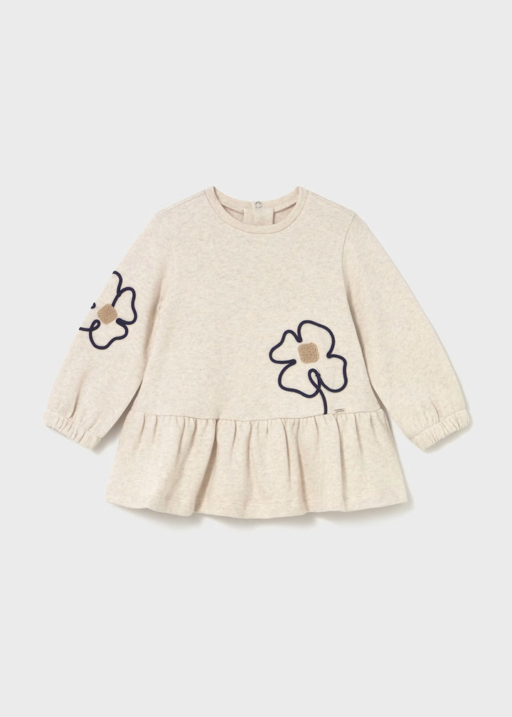 Flower Applique Dress with Leggings