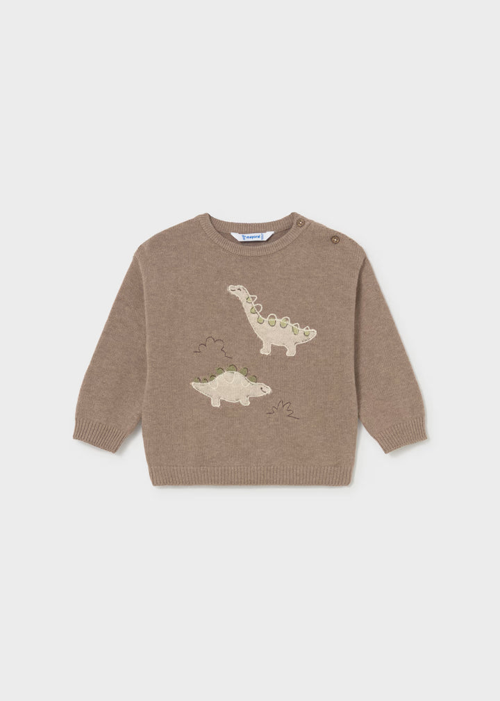 2371 Brown Dinosaur Sweater
