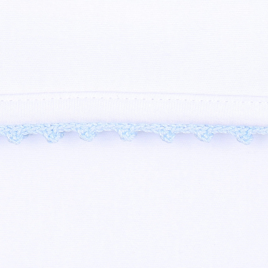 Joy Diaper Cover Set with Blue Crochet Trim
