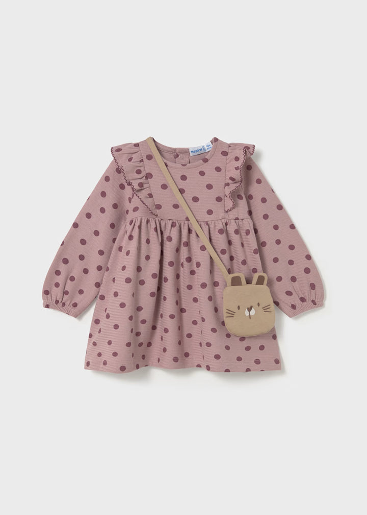 Purple Polka Dot Dress w/Purse