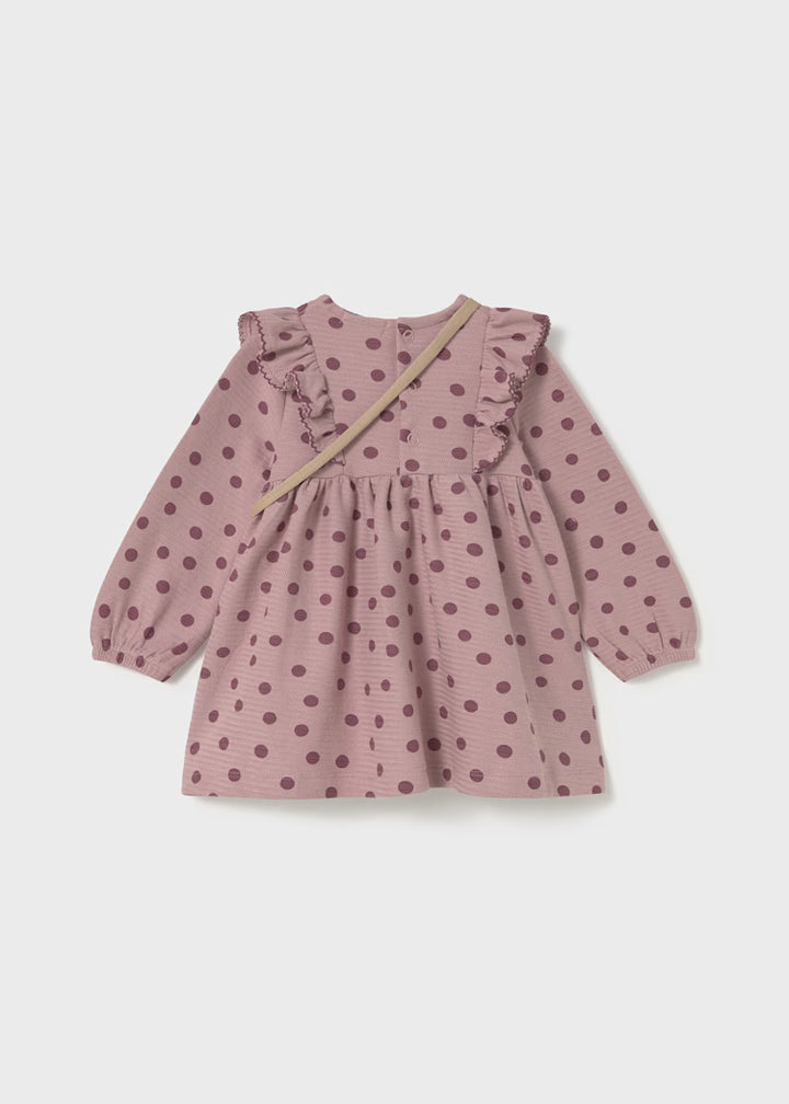 Purple Polka Dot Dress w/Purse