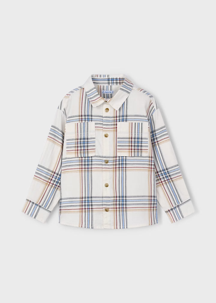 Plaid Collared Long Sleeve Shirt