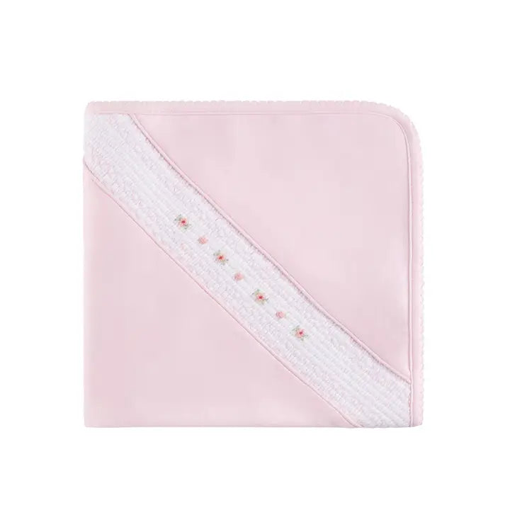 Pink Smocked Flower Blanket