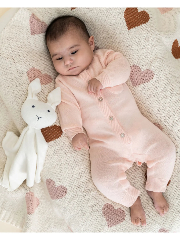 Milan Knit Baby Pocket Jumpsuit - Blush