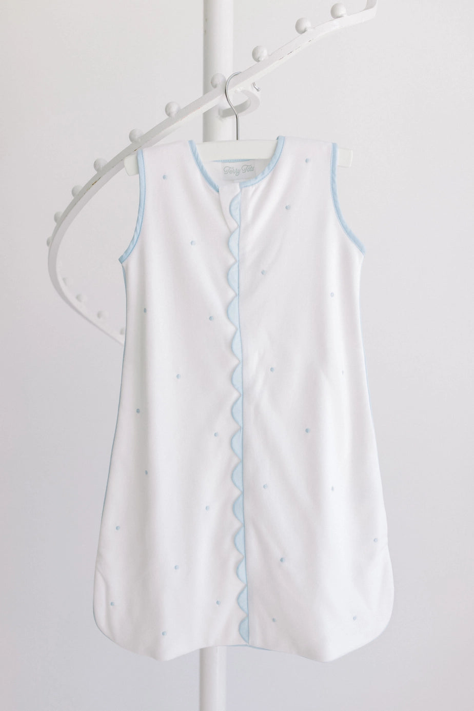 Sleep Sack- Blue Embroidered Dots