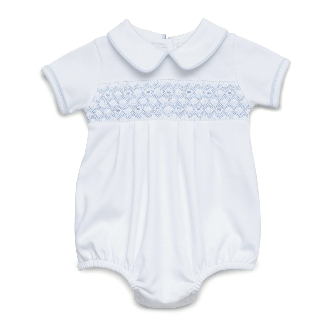 Charlie Smocked Bubble- Light Blue