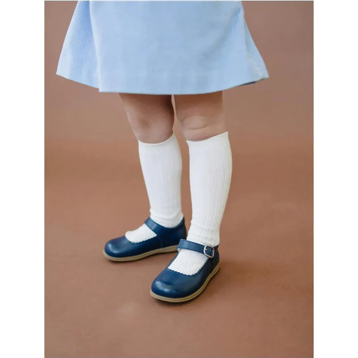 Chloe Scalloped Mary Jane Navy