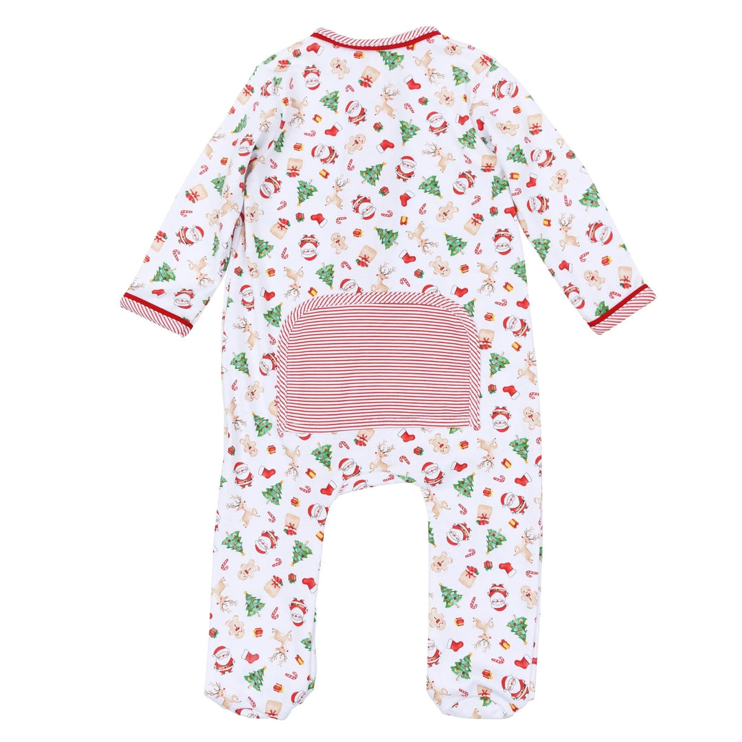 Christmas Magic Print Zip Footie