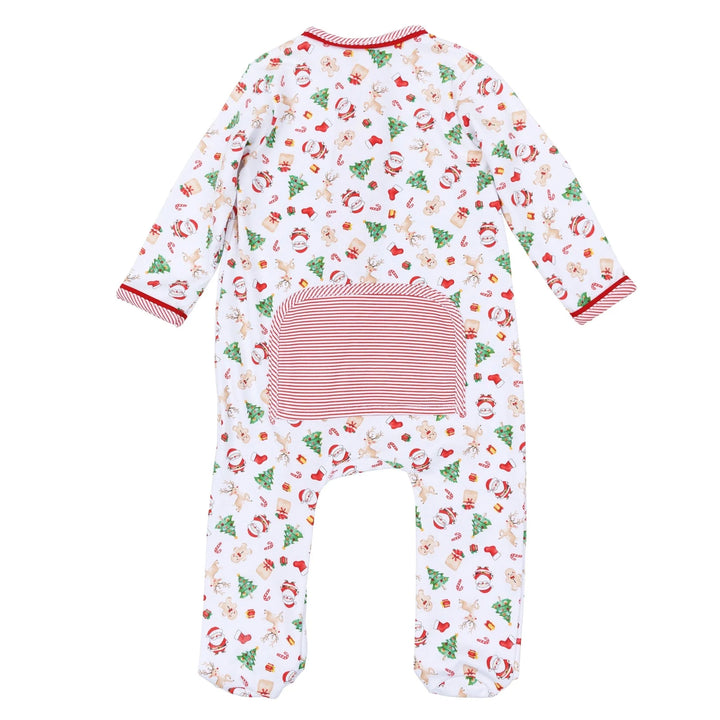 Christmas Magic Print Zip Footie