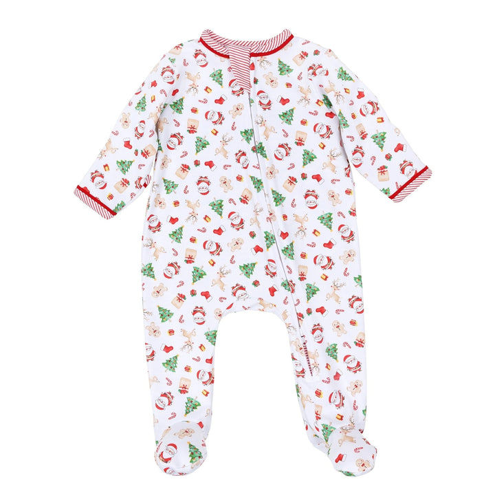 Christmas Magic Print Zip Footie