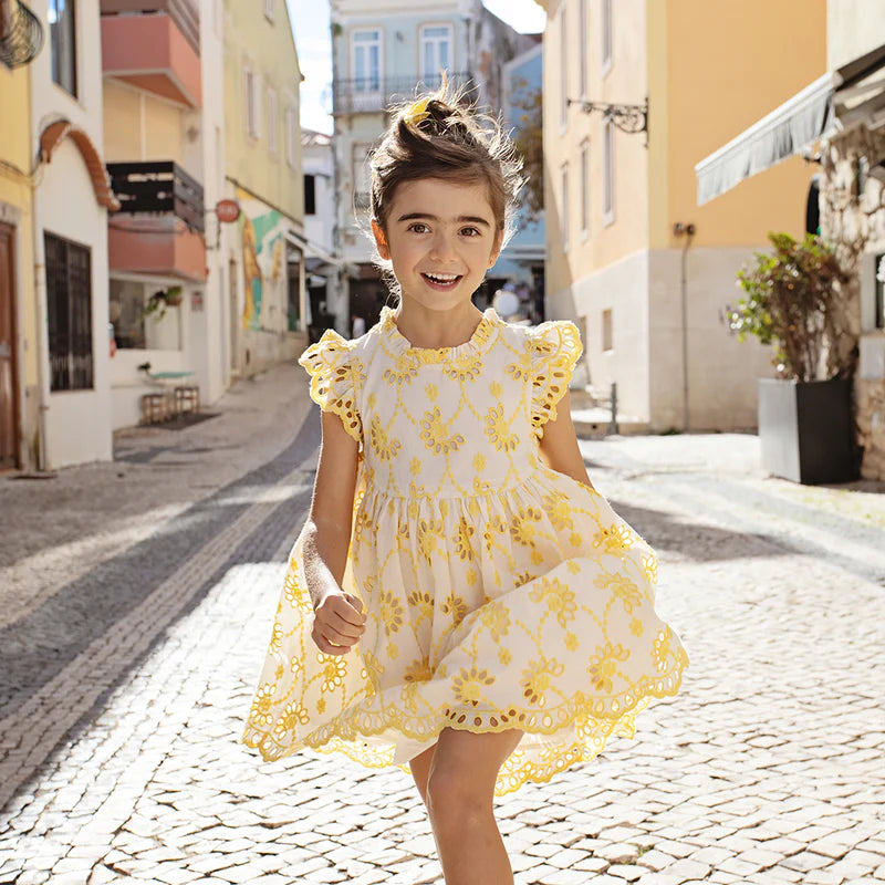 Cynthia Dress Yellow Eyelet