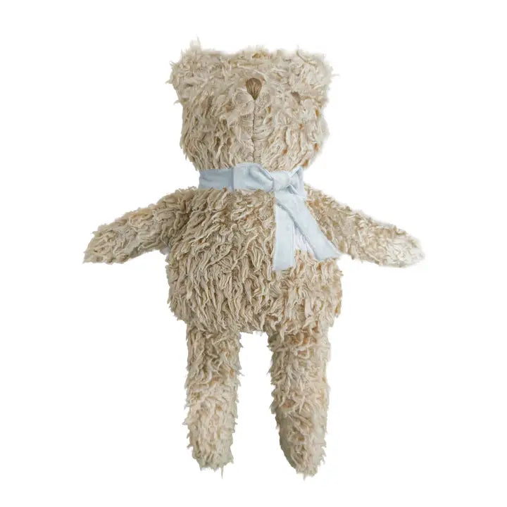 Plush Bear Blue Velvet Bow Teddy