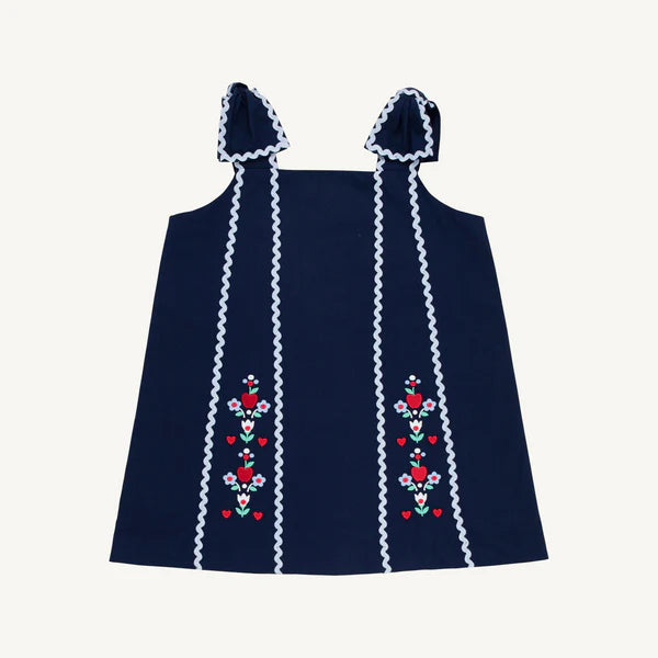 Donna Dress-Nantucket Navy with Beale Street Blue & Flowers