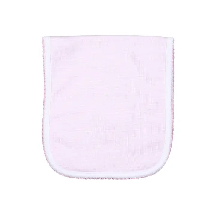 Pink Stripes Pima Burping Pad Pink Trim