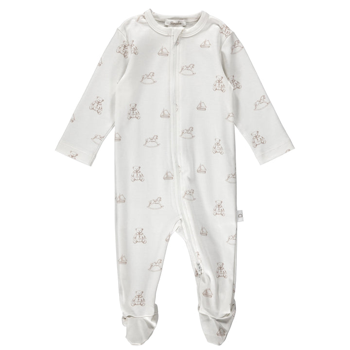 Zipper Footie - Antique Bear
