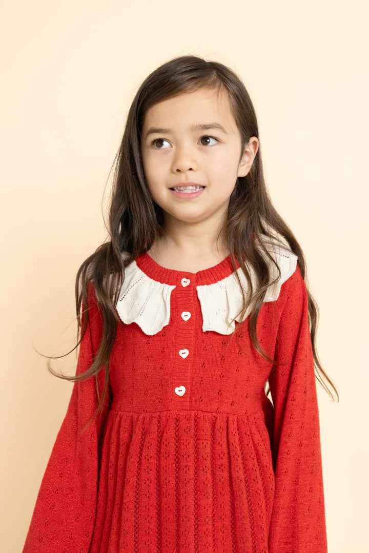 Dora Dress Poppy Red Glitter