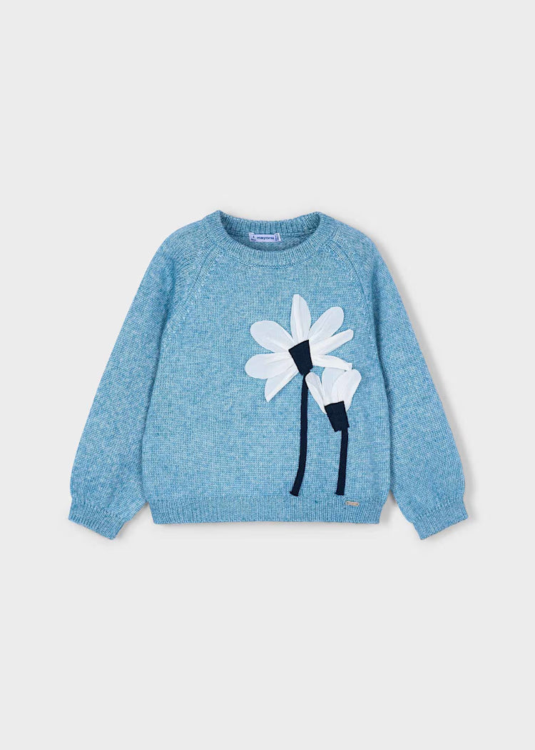 Flower Blue Sweater Pant Set