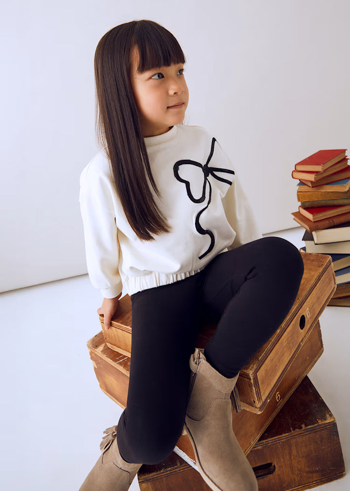 Bow Sweatshirt and Leggings Set
