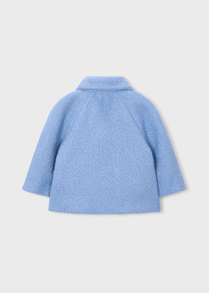 Girl Terry Coat With Bag - Sky Blue