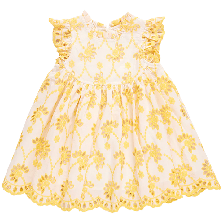 Cynthia Dress Yellow Eyelet
