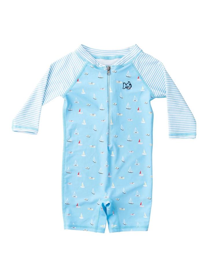 Lil Reef Baby Rashguard Swimsuit- Baltic Sea Boats in the Bay
