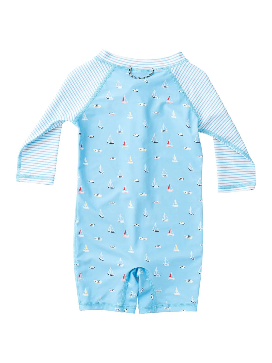 Lil Reef Baby Rashguard Swimsuit- Baltic Sea Boats in the Bay