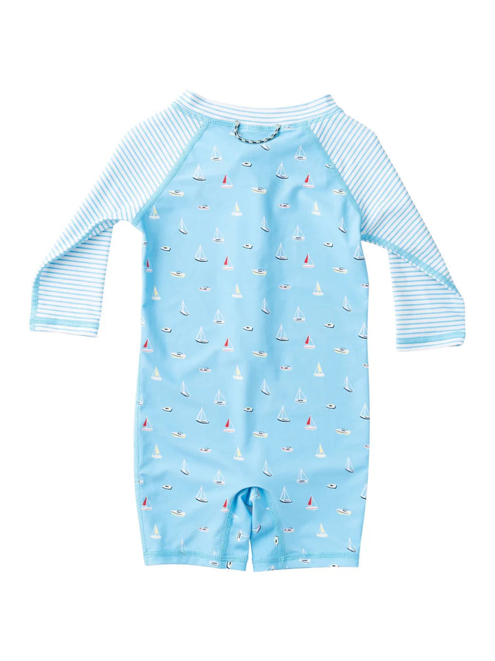 Lil Reef Baby Rashguard Swimsuit- Baltic Sea Boats in the Bay