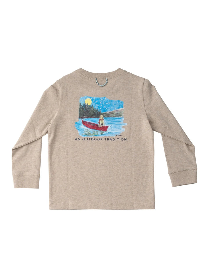 Boys Cotton L/S T-Shirt - Trench Coat Heather