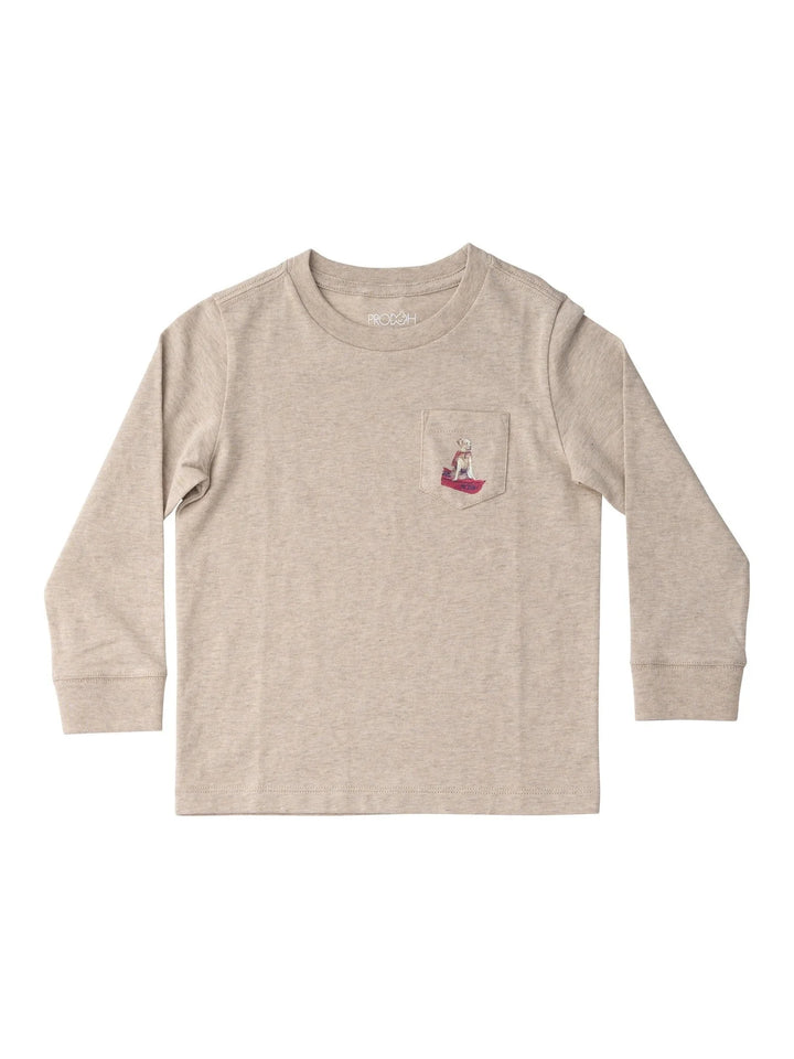 Boys Cotton L/S T-Shirt - Trench Coat Heather
