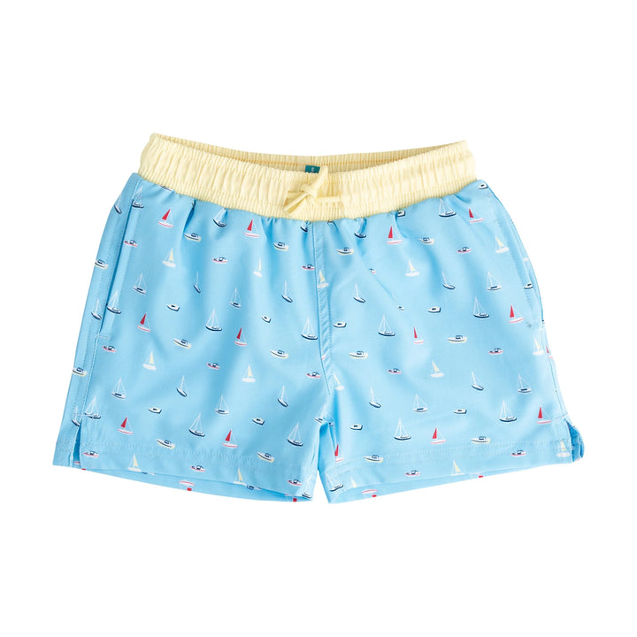 Swim Trunk- Baltic Sea Boats In The Bay