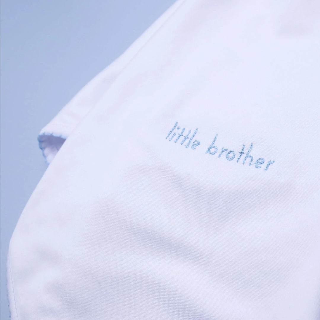Little Brother Embroidered Receiving Blanket