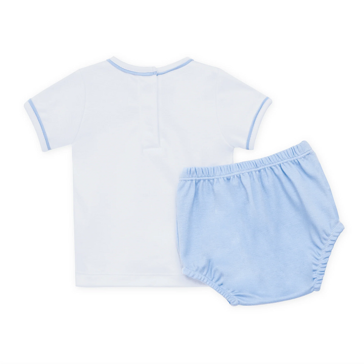 Little Crawlers Embroidered Diaper Cover Set - Light Blue
