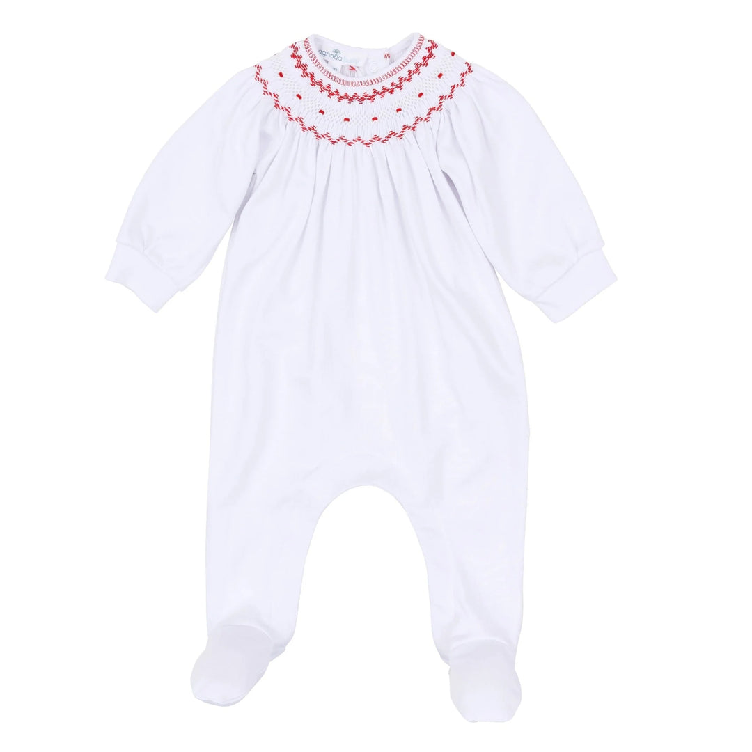 Miles Bishop Footie- White/Red
