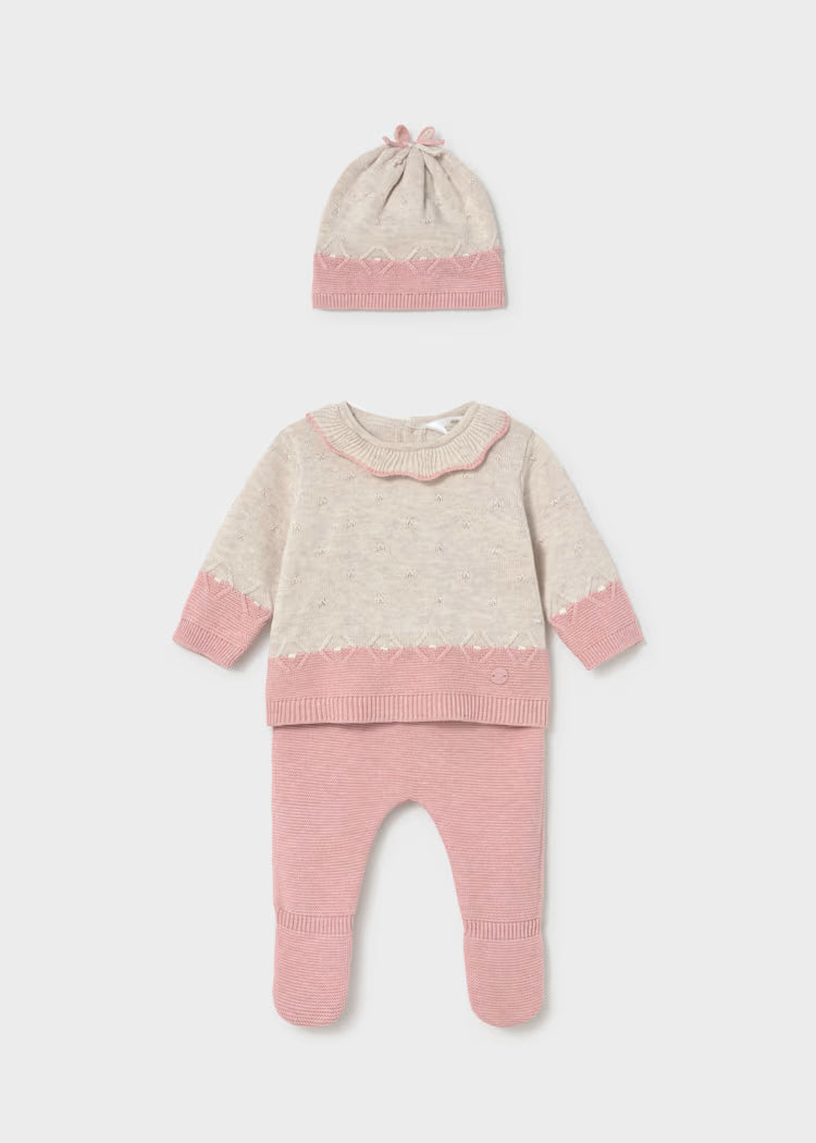 2513 Pink 3 Piece Knit Set