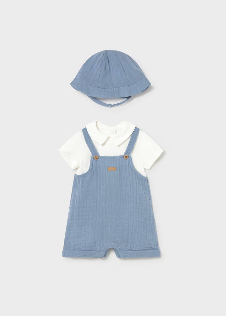 Dungaree with Hat Set - Regata
