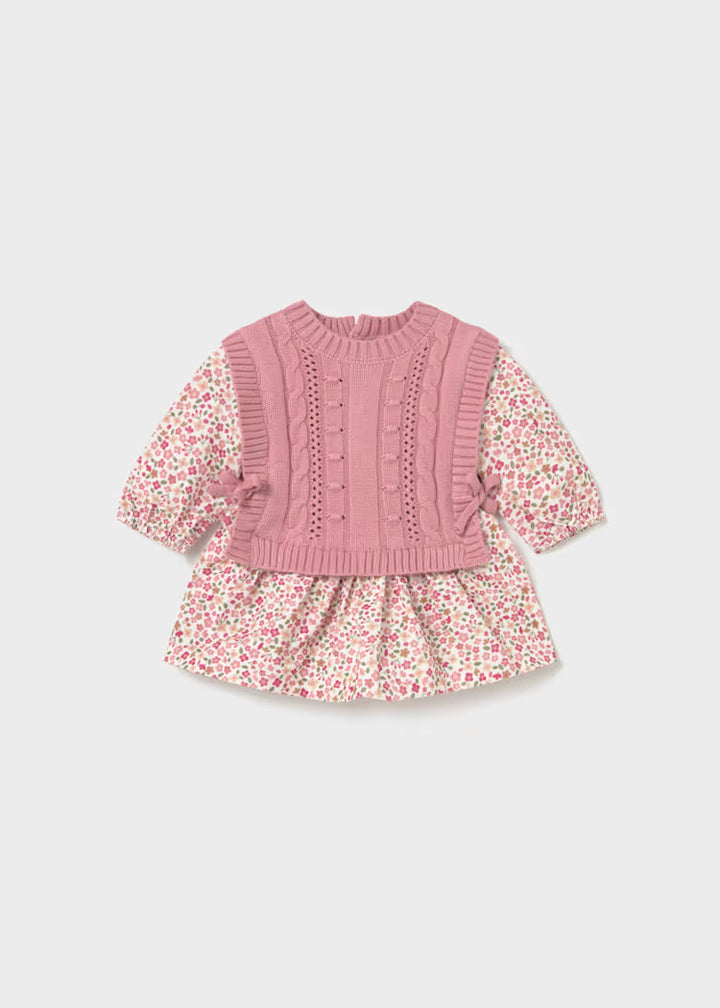 2821 Printed Dress with Vest