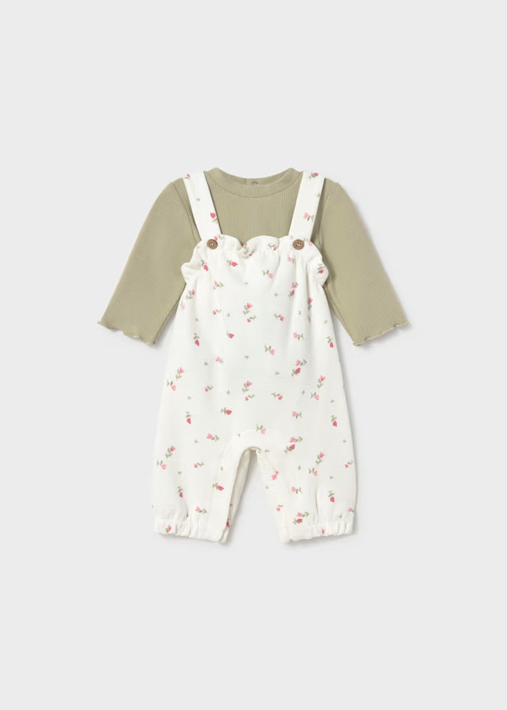 2604 Printed Dungaree and Sweater Set