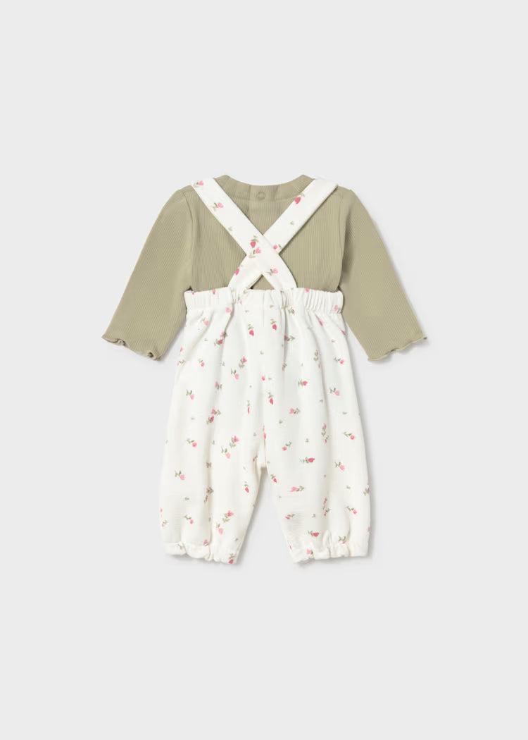 2604 Printed Dungaree and Sweater Set