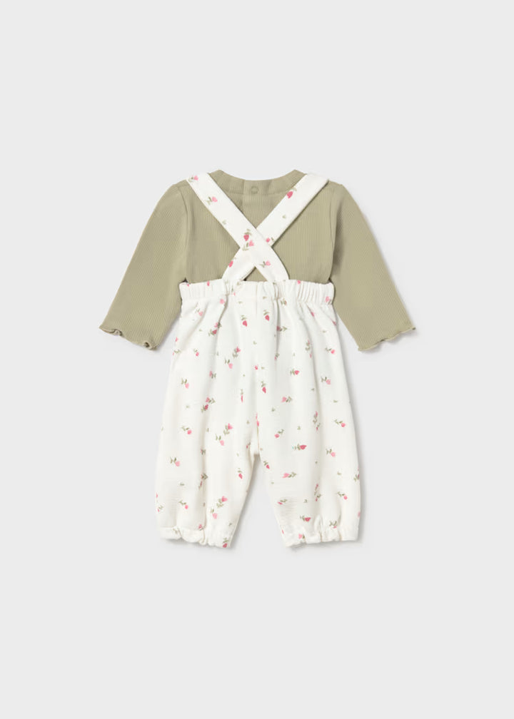 2604 Printed Dungaree and Sweater Set