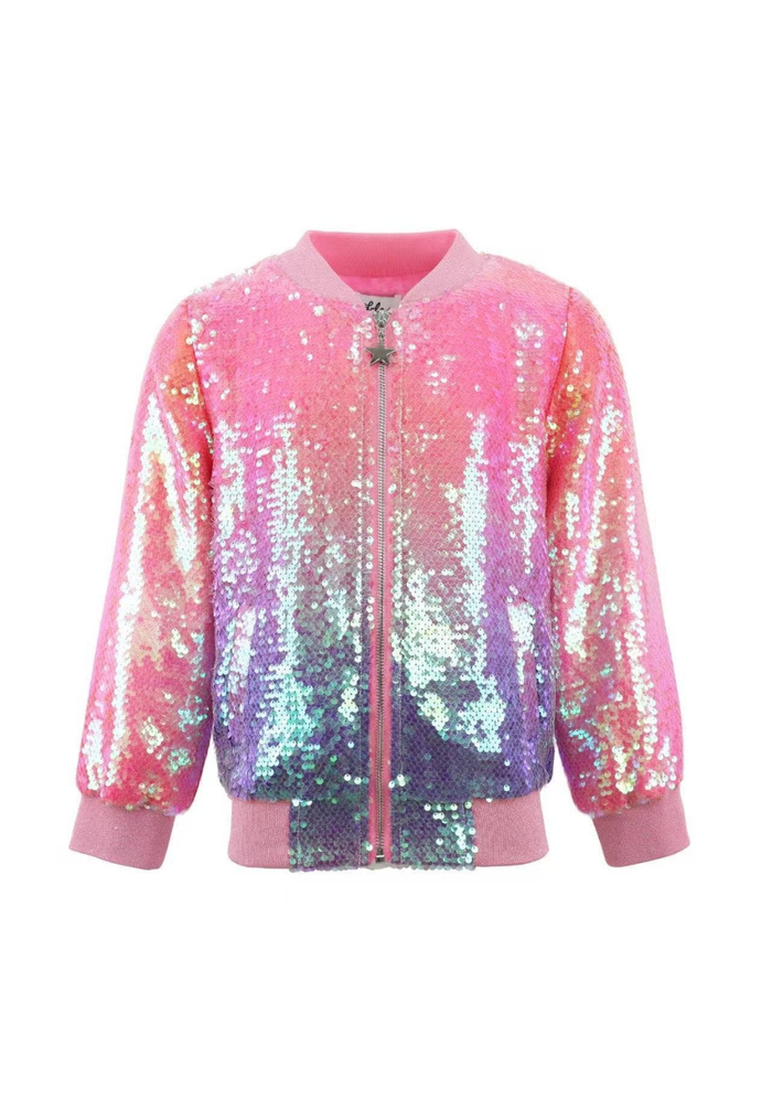 Bubble Gum Shimmer Sequin Bomber