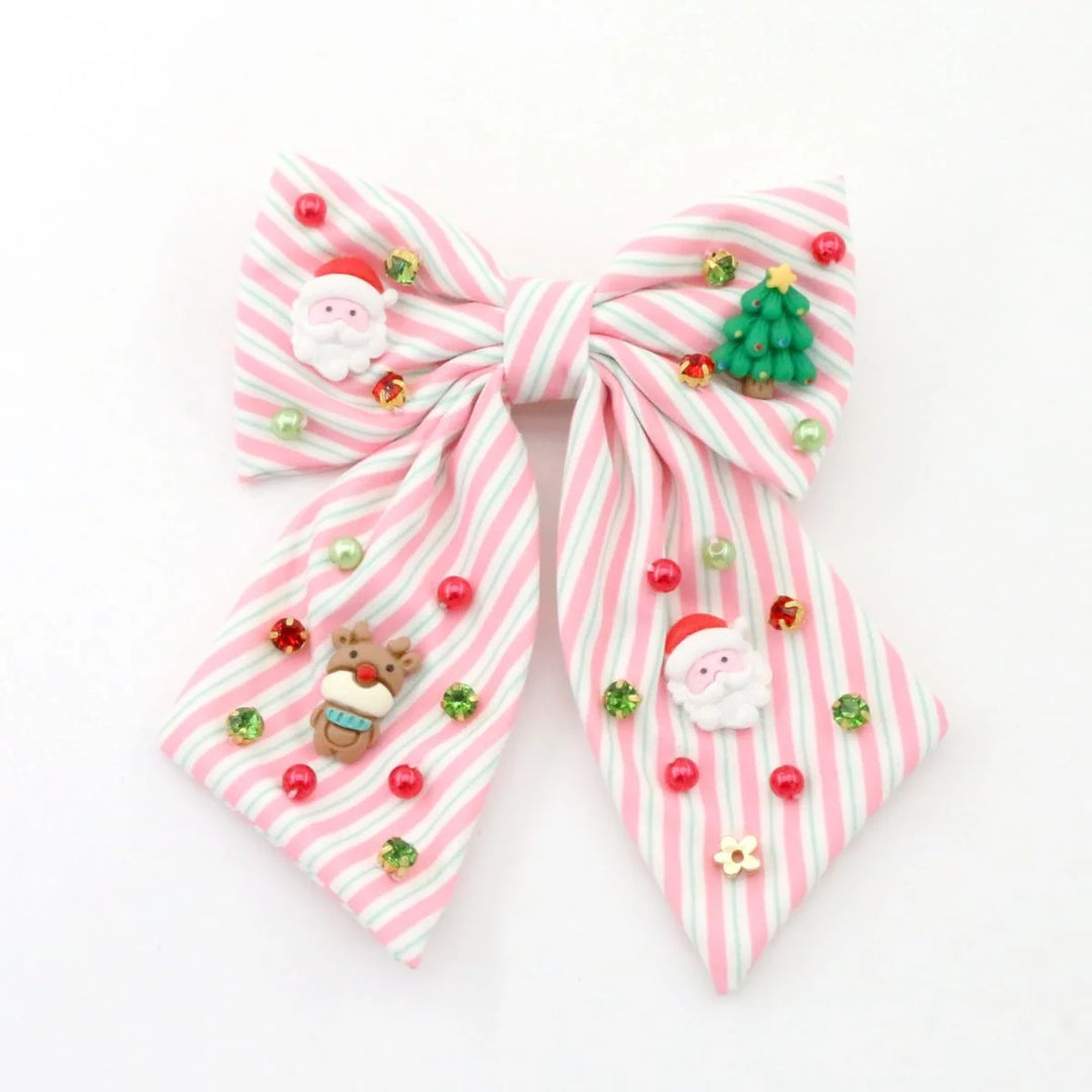 Santa Stripe Bow